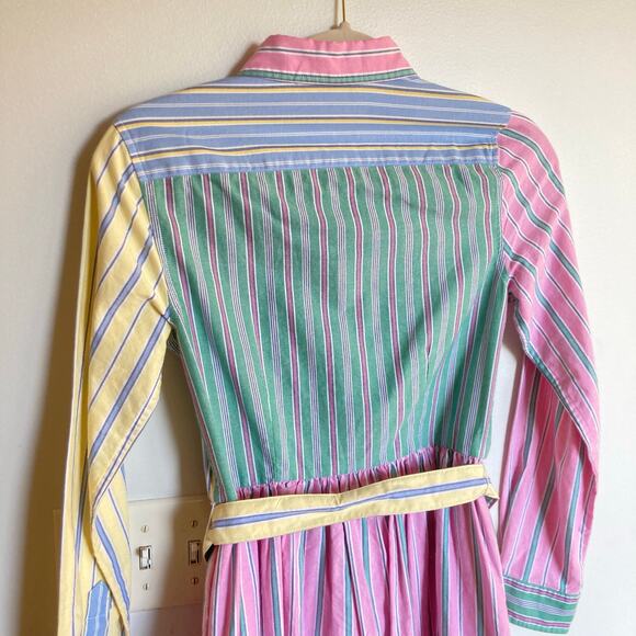 NWT Ralph Lauren Girls 14 Multicolor Belted Cotton Oxford Fun Shirtdress Preppy - Picture 12 of 14